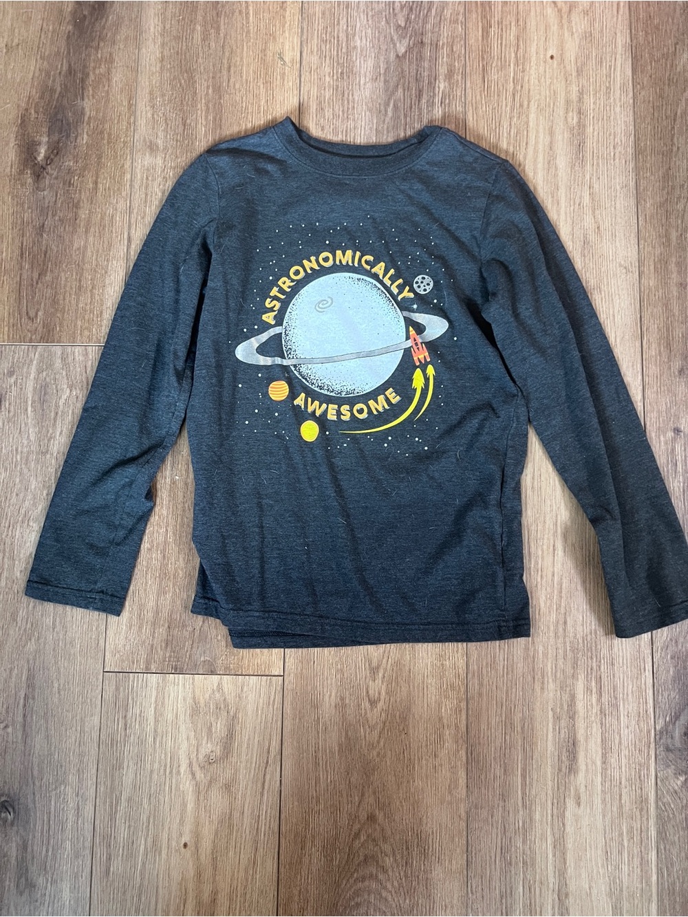 Cat & Jack Dark Gray Long-Sleeve 'Astronomically Awesome' Graphic Tee